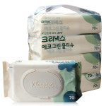 크리넥스 에코그린 생분해 물티슈 캡형 70매, 4개 : 티슈랜드