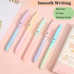 Gexinely 5pcs 젤 펜, 접이식 퀵 드라이 블랙 잉크 펜 파인 포인트 0.7mm 프리미엄 귀여운 롤링 볼 매끄러운 필기 파스텔 에스테틱 학교... 