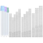 36 PCS /12 사이즈 재봉 바늘 큰 눈 손 재봉, 무딘 바늘, 실 날카로운 자수 가죽 공예 뜨개질 끈 2개로 바늘을 엮습니다 : 트렌디플레이스샵