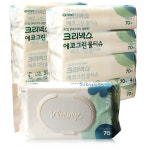 크리넥스 에코그린 생분해 물티슈 캡형 70매, 8개 : 주식회사 티슈랜드