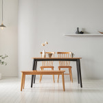j0099 Sophia 4인벤치형 식탁세트 일반형의자 고무나무 원목식탁 : 모어 가구
