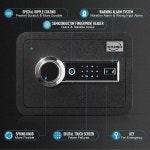 테나믹 생체 지문 금고 0.85입방피트 방화 방수 금고, 인덕션 라이트 및 가죽, 솔리드 합금 스틸 오피스 호텔 홈 캐비닛 블랙 : 서초직구나라