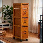 나무 수납장 식당 부엌 이동식 서랍장 원목 베란다 H1443티크20x40x85.5 : 삼육오 핫딜마켓