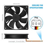 핀폭스 12V DC 120mm 조용한 냉각 팬 무음, 5V ~ 입력에 의한 가변 속도 제어, PC 컴퓨터 케이스용 듀얼 볼 베어링 3핀, 홈 시어터 캐비닛... 