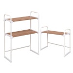 원목무늬 오븐렌지대 선반 1단 2단 / 전자렌지 선반 / 공간 변화 / 원목 우드 / 다용도 선반 / 스틸 지지대 / 미끄럼방지 / 국내산 : 일상생활 필수품