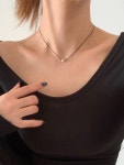 925실버 미니 볼 펜던트 블랙 끈 목걸이 : 마링마링