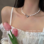 트렌드 디자인 바로크 쇄골체인 럭셔리 목걸이 러브 진주 : 애드뉴3449
