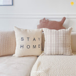 달떵 북유럽 스테이홈 레터링 자수 거실 쇼파 쿠션 커버 사각 패브릭 감성 모던 인테리어 : 달떵