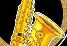 Gold orchestra Saxophone 색소폰 디자인 키링 아크릴 귀여운 디자인 주문제작 자체 디자인 골드 오케스트라 관악기 : METALHUSKY