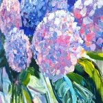 [100% 핸드메이드] 꽃 그림 64x64cm 액자 수국화 인테리어 거실 개업선물 유화 : 한결같이