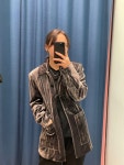 [40%세일] 가니 스트라이프 벨벳 블레이져 F8805 : 런던뉴럽걸