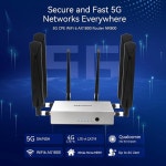 Yeacomm 5G NR 라우터 SA /NSA CPE, 심 카드 슬롯이 있는 WiFi 6 모뎀 라우터, 최대 3.47Gbps,Cat19,Qualcomm SDX62,6PCS 탈착식... 
