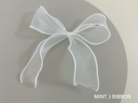 (10pcs) 크리스마스 트리 리본 오너먼트 쉬폰 리본 장식 오간자 리본 화이트 리본 : MINT J RIBBON