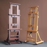 대형 전문가용 이젤 미술 그림 드로잉 유화 미술학원 거치대 나무 화판 원목 작업대 스탠드 캔버스 받침대 : 마이호주샵