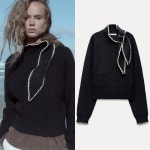 ZARA 자라 리본 니트 베스트 3920/528 네이비 : 해크니