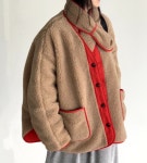 24fw - 양털안감 리버시블 목도리세트 오버핏 캐쥬얼 점퍼 (col-3)158000 : the-bom-closet