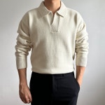 오픈카라 루즈핏 모달 니트 6 colors : 맨즈위크