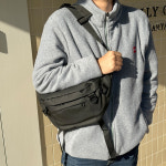 남자 캐주얼 힙색 바디크로스백 슬링백 여행보조가방 허리가방 : 비앤채