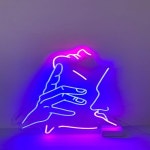 섹시한 네온 사인, 커플 침실 장식, 추상적 키스 벽 그녀의 선물 : 트루로우