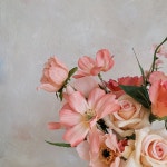 피치 오렌지 조화 부케 - 코랄 스튜디오 야외스냅촬영 장미 셀프웨딩부케 : 피오리레 플라워