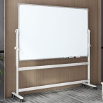 난반사유리칠판 1500 x 900 강화유리 보드 유리 난반사 스탠드 화이트 90x150cm 단면 화이트 : BaRim