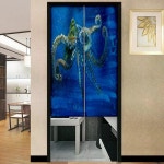 문어 바란스 커튼 가림막 가리개 그림 무늬 방문 현관 도어 주방 유니크 레트로 클래식 감성 1 65x90cm : 봉구앤디