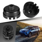 14 플루트 64.5mm 오일 필터 캡 렌치 소켓 리무버 도구 렌치 3/8 스퀘어 드라이브 소켓 Toyota Lexus 용 : 비엠비케이