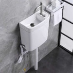 재래식 변기 물 탱크 세면대 세면기 수전 겸용 화장실 H8006 세라믹(스테인리스)배수구+스프레이건 : E브로킹