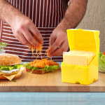 치즈 보관 용기 거치대 밀폐 뚜껑 슬라이스 달린 냄새 냉장고 대용량 : 썸타임스토어