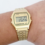 카시오 빈티지 골드 전자시계 A-158WEGV-9ADF 금장메탈시계 커플 학생 여자 남자 : 온스타일79