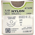 우리메디칼 K732M Black Nylon 봉합사 7-0 24mm Taper Point 매몰실 : 기주헬스앤라이프