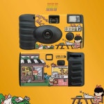 무료 배송 새로운 Kodak 일회용 필름 일러스트레이션 컬러 카메라 현상 필름 바보 기계 하프 프레임 플래시 포함 고양이 서점 반격 카메라... 