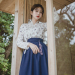 차미 네이비 허리치마 생활한복 개량 계량 퓨전 반티 : 생활한복 츄샵