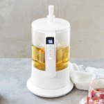 위즈웰 전기 포트 티 커피 미니 주전자 온도 조절 무선 1인용 보온 유리 WK-5018 : 블랭블랭