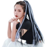 여성 레게 부분가발 땋은 머리 끈 포니테일 랩퍼 그라데이션 힙합 복싱 공연 : 글로버리원