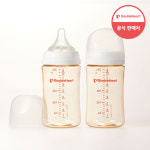 더블하트 모유실감 제뉴인화이트 트윈팩 240ml 젖병4개 + 젖꼭지4개(+베베숲 물티슈) : 더블하트 공식 인증몰