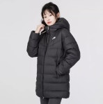 나이키 여성 퓨추라 에센셜 스톰핏 하프기장 후드집업 덕다운 패딩 블랙(6874) 트레이닝 따뜻한 오리털 점퍼 : 호언컴퍼니