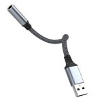 USB-3.5mm 어댑터 USB 전송 사운드 카드 AUX HiFi 오디오 익스텐션 케이블 PC 스피커 이어폰 헤드폰 어댑터용 3.5mm 잭 : 제이피시스템직구