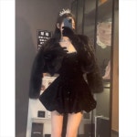 파티드레스 생일 하이엔드 라이트 럭셔리 니치 튜튜 벨벳 드레스 : 아델스리테일