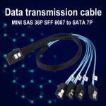 하드 드라이브 변속기 케이블 데이터 속도 빠른 12 Gbps 도달 가능 G0101 미니 SAS 36P SFF 8087 SATA 7P : 분당플렉스7