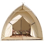 천막 캐노피 돔형 야외 대형 옥상 그늘막 방수 장박 길이 5m  폭 4m(2단 숙박용) : 흑백상회