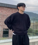 꽈배기 라운드 니트 : 바오스
