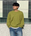 꽈배기 라운드 니트 : 바오스