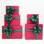 [그꽃다온] 선물상자 박스 핸드메이드 공단리본 장식 선물포장 접이식 완제품 1호2호3호 : 그꽃다온