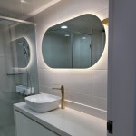 미용실 경대 대형거울 양타원 600X1200 터치스위치있음 LED 3색(색변환/디밍) 조명거울 : 주식회사 미래지원