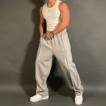 핸슨 와이드 스웻팬츠 트레이닝팬츠 남자밴딩바지 짐웨어 빅사이즈 : 바모스피지컬