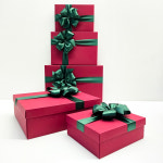 [그꽃다온] 선물상자 박스 핸드메이드 공단리본 장식 선물포장 접이식 완제품 1호2호3호 : 그꽃다온