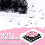CoMango 500 벌크 속눈썹 익스텐션 팬 6D 10D 12D 14D 16D 포인트 스템 0 05/0 07 C/D 컬 프리메이드 볼륨 3D -0.07mm C 8mm : 디에이치유... 