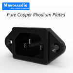 Monosaudio 전원 소켓 순수 구리 99 998 금 도금 메인 AC 수 플러그 로듐 전기 코드 입구 리셉터클 커넥터 IB72 1PCS : 분당플렉스10
