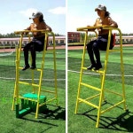 심판의자 테니스 배드민턴 철제 족구 야외 심판석 이동식 심판 의자(75X90X120CM) : 수박잼